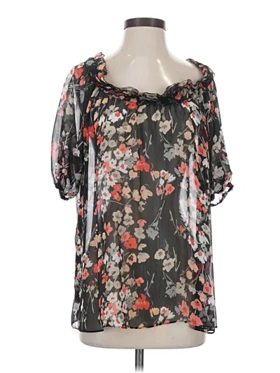 Pre-owned Apostrophe Short Sleeve Blouse In Black