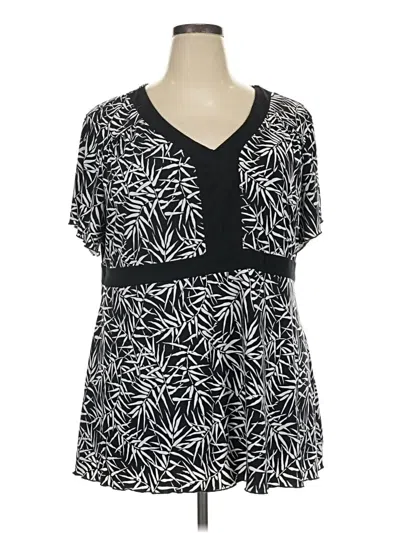 Pre-owned Apostrophe Short Sleeve Blouse In Black