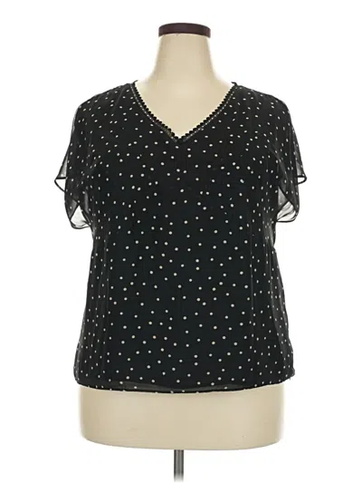 Pre-owned Apostrophe Short Sleeve Blouse In Black