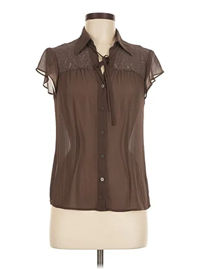 Pre-owned Apostrophe Short Sleeve Blouse In Brown