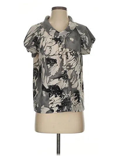 Pre-owned Apostrophe Short Sleeve Blouse In Gray