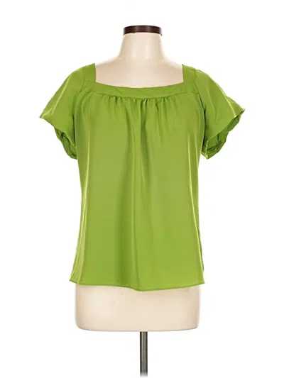 Pre-owned Apostrophe Short Sleeve Blouse In Green