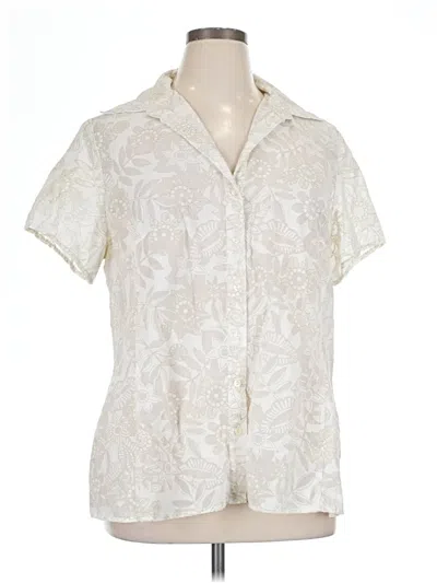 Pre-owned Apostrophe Short Sleeve Blouse In Ivory