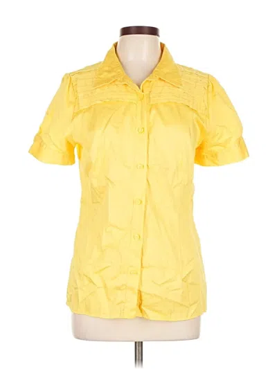 Pre-owned Apostrophe Short Sleeve Blouse In Yellow