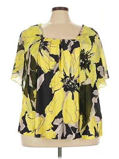 Pre-owned Apostrophe Short Sleeve Blouse In Yellow