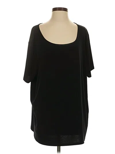 Pre-owned Apostrophe Short Sleeve Top Black Scoop Neck Tops