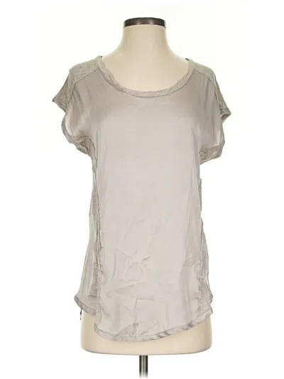 Pre-owned Apostrophe Short Sleeve Top Gray Scoop Neck Tops