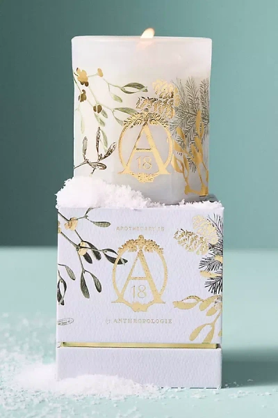 Apothecary 18 By Anthropologie Apothecary 18 Fresh Mistletoe & Moss Boxed Glass Candle In White