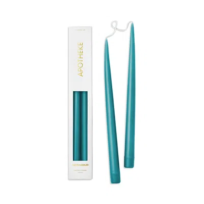 Apotheke 13 Taper Candles, Set Of 2 In Turquoise