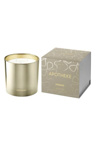 Apotheke Firewood Three-wick Scented Candle In Gold
