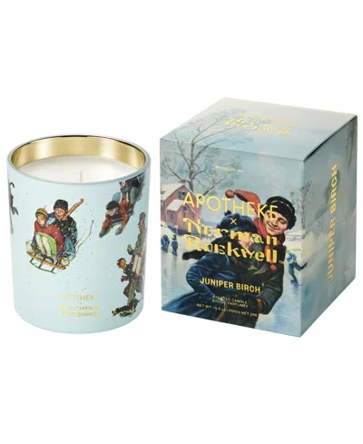 Apotheke Juniper Birch Norman Rockwell Scented Candle, 10.5 Oz. In Blue