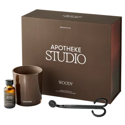 Apotheke Woody Candle Making Kit In Brown
