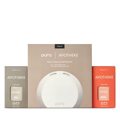 Apotheke X Pura Smart Fragrance Diffuser Set - Sea Salt Grapefruit And White Vetiver In Brown