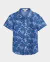 Appaman Boy's Day-party Printed Button Down Shirt In Summer Blues