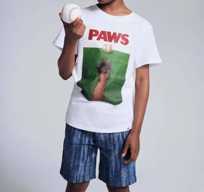 Appaman Kids' Boy's Dog Paws Graphic Short Sleeve Tee In White