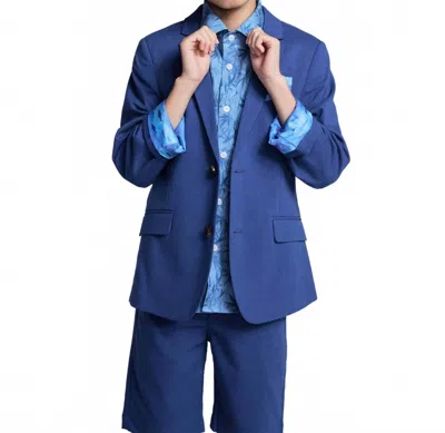 Appaman Kids' Boy's Linen Canopy Sports Jacket In Blue