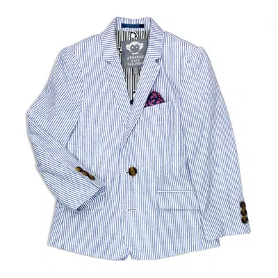 Appaman Kids' Boy's Nautical Stripe Blazer In Light Blue Stripes