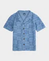 Appaman Boy's Resort Mixed Patterned Shirt In Denim Blue