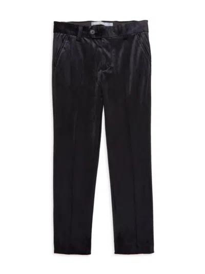 Appaman Kids' Boy's Slim Suit Pants In Black Velvet