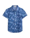 Appaman Boy's Day-party Printed Button Down Shirt In Summer Blue