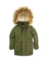 Appaman Boys' Denali Faux Fur Trim Coat - Little Kid, Big Kid In Moss