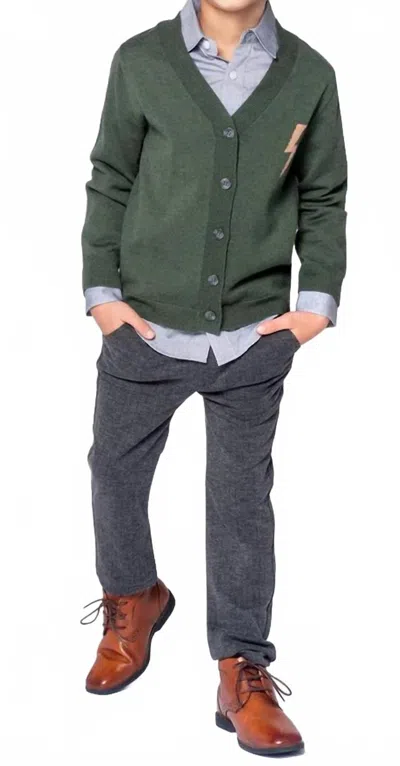 Appaman Kids' Boys Obi Button Front Cardigan In Green
