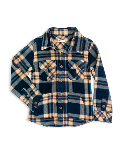 Appaman Boys' Snow Fleece Shirt - Little Kid, Big Kid In Blue/taupe Plaid