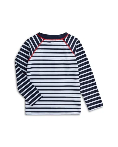 Appaman Boys' Striped Long Sleeved Rash Guard - Toddler, Little Kid, Big Kid In Blue
