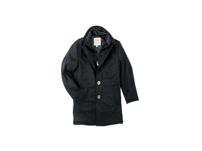 Appaman City Overcoat (toddler/little Kids/big Kids) Boy's Coat Charcoal Glen Plaid : 2 Toddler, Wool/viscos In Black