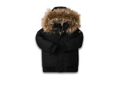 Appaman City Transit Coat (toddler/little Kid/big Kid) Boy's Coat Black : 7 Little Kid, Cotton/faux Fur/poly