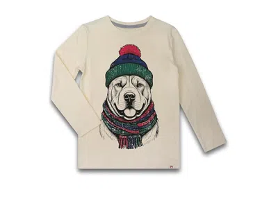 Appaman Dog Graphic Long Sleeve T-shirts (toddler/little Kid/big Kid) Boy's T Shirt Ivory : 14 Big Kid, Cott In Neutral