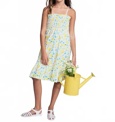 Appaman Kids' Girl's Madison Dress In Lemon In Blue