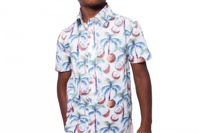 Appaman Kid's Coconut Palms Party Shirt In Blue