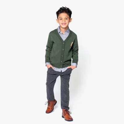 Appaman Kid's Everyday Stretch Pants In Charcoal Herringbone In Black