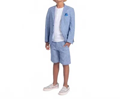 Appaman Kid's Trouser Short In Cabana Stripe In Blue