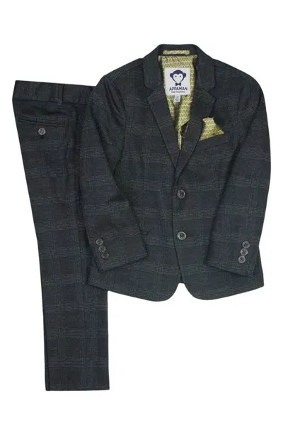 Appaman Kids' 2-piece Stretch Mod Suit In Black Isle Tartan