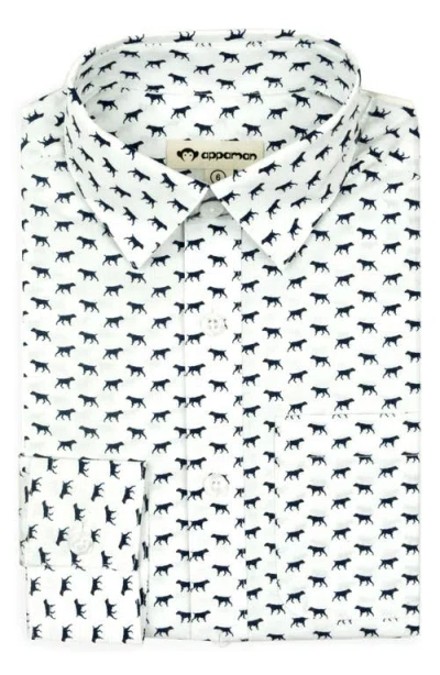 Appaman Kids' Dog Print Cotton Button-up Shirt In The Pointer