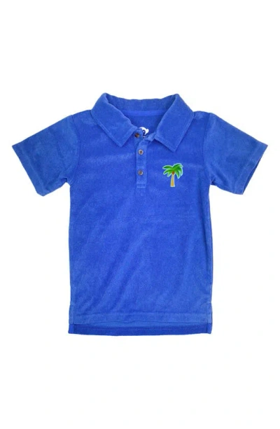Appaman Kids' Fairbanks Terry Polo In Surf The Web