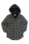 Appaman Boys' Glen Hooded Shirt - Little Kid, Big Kid In Black/moss Plaid