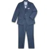 Appaman Kids' Mod Slim Fit Navy Diamond Pattern Stretch Suit In Blue