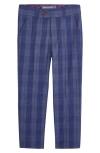 Appaman Kids' Plaid Suit Pants In Indigo Glen Plaid