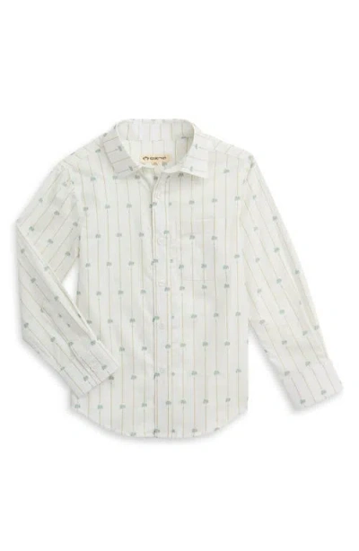 Appaman Kids' Print Cotton Button-up Shirt In White