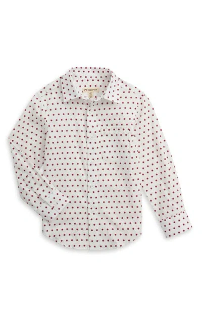 Appaman Kids' Print Cotton Button-up Shirt In White
