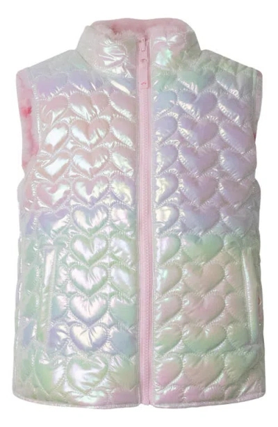 Appaman Kids' Quilted Reversible Heart Vest In Pink