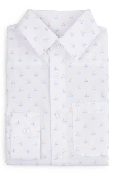 Appaman Kids' The Standard Print Cotton Button-up Shirt In Morning Sail