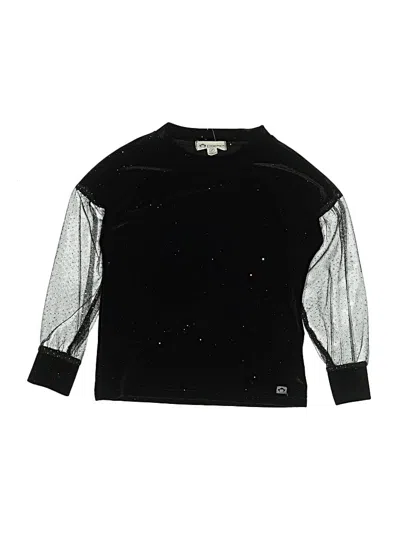 Pre-owned Appaman Kids' Long Sleeve Top Black Stars Pattern Mock Neckline Tops