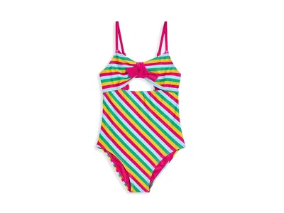 Appaman Luana Swimsuit (toddler/little Kid) Girl's Swimsuits One Piece Rainbow Stripes : 8 Big Kid, Polyeste In Multi