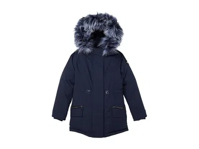 Appaman Middie Puffer Coat (toddler/little Kids/big Kids) Girl's Coat Navy Sparkle : 7 Little Kid, Polyester In Blue
