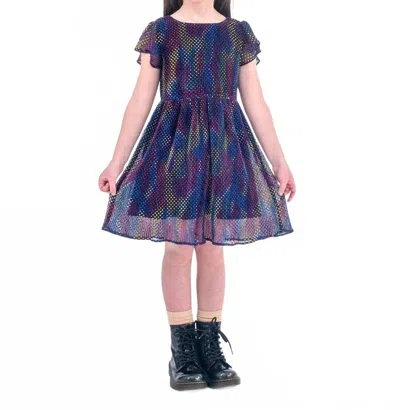 Appaman Kids' Rainbow Dress In Metallic Dots In Multi