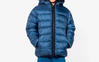 Appaman Kids' Reversible Puffer Coat In Skater Vibes In Blue